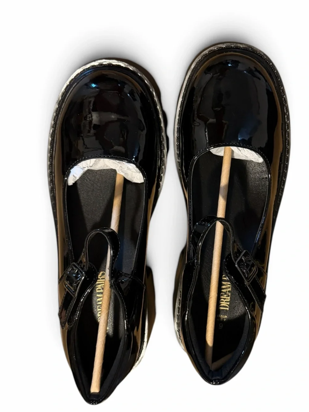 Dream Pairs Black Patent Mary Jane Platform Heels